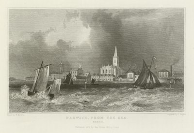 Harwich vom Meer aus, Essex von William Henry Bartlett