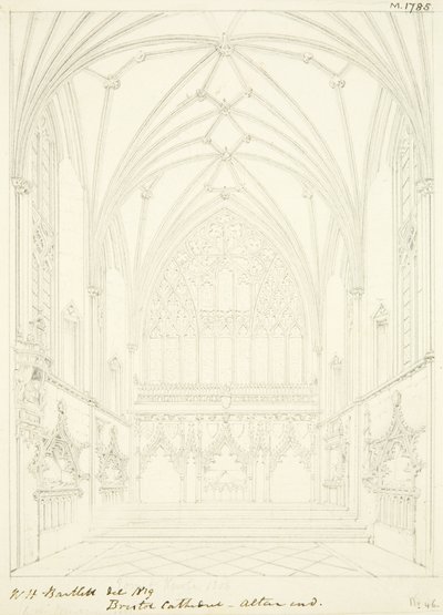 Lady Chapel der Kathedrale von Bristol, Blick nach Osten von William Henry Bartlett