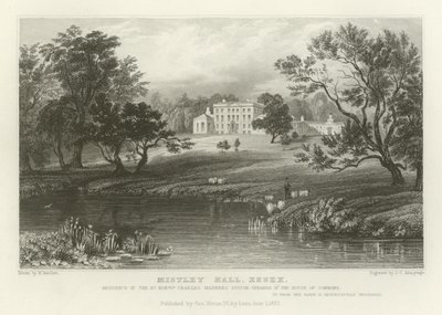 Mistley Hall, Essex, Residenz des ehrenwerten Charles Manners Sutton, Sprecher des Unterhauses von William Henry Bartlett