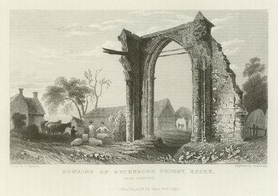 Überreste des Bycknacre Priory, Essex, in der Nähe von Danbury von William Henry Bartlett