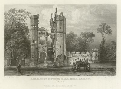 Überreste von Nether Hall, in der Nähe von Harlow, Essex von William Henry Bartlett