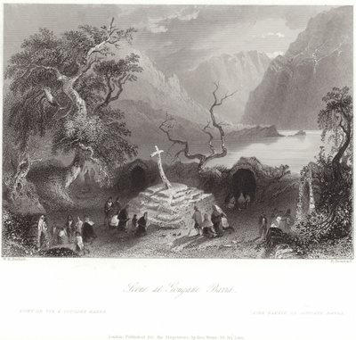 Szene in Gougane Barra in County Cork von William Henry Bartlett