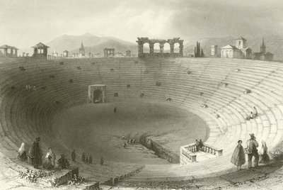 Das Amphitheater, Verona von William Henry Bartlett