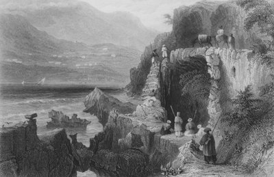 Grab von St. Georg, Bucht von Kesrouan, Syrien, auf der Route von Beriout nach Tripoli von William Henry Bartlett