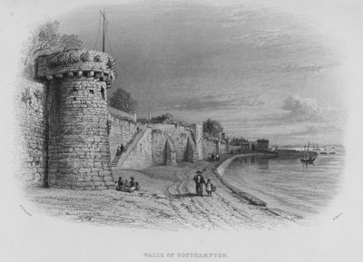 Mauern von Southampton von William Henry Bartlett