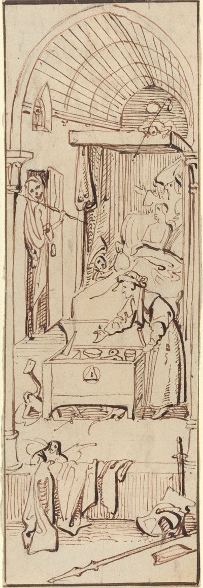 Der Tod des Geizhalses von William Henry Brooke after Hieronymus Bosch