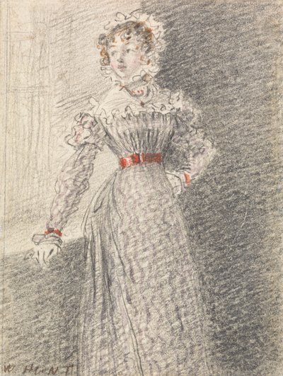 Mädchen mit rotem Gürtel von William Henry Hunt