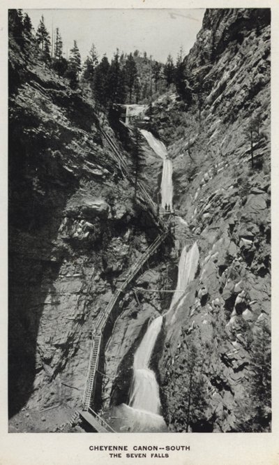 Canyons von Colorado: Cheyenne Canon, Süd, Die Sieben Wasserfälle von William Henry Jackson