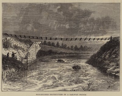 Bemerkenswerte Zerstörung einer Eisenbahnbrücke von William Henry James Boot