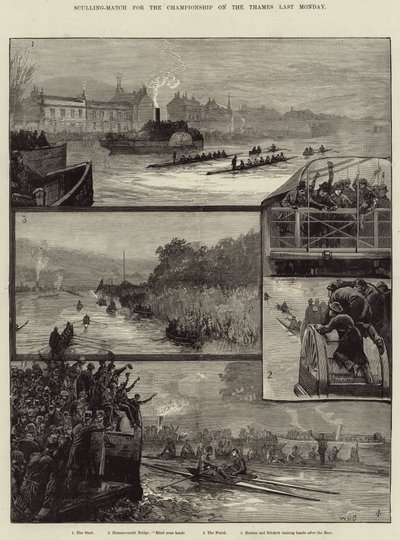 Ruderwettkampf um die Meisterschaft auf der Themse letzten Montag von William Heysham Overend