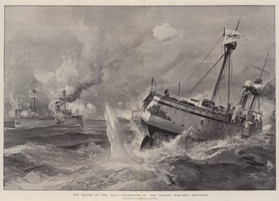 Die Schlacht am Yalu, Untergang des chinesischen Kriegsschiffs Chih-Yuen von William Heysham Overend