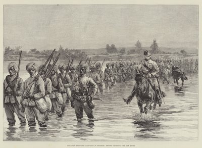 Die Chin-Grenzkampagne in Burma, Truppen überqueren den Yaw-Fluss von William Heysham Overend