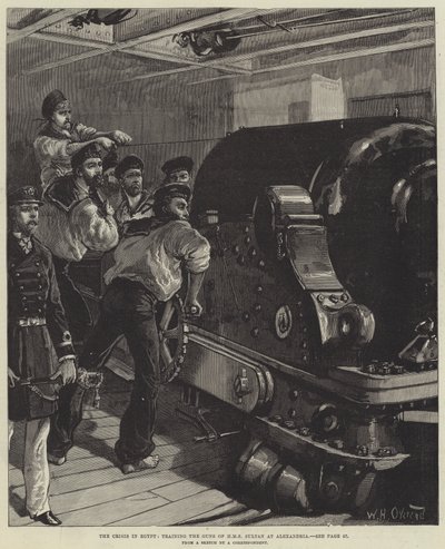 Die Krise in Ägypten, das Training der Geschütze der HMS Sultan in Alexandria von William Heysham Overend