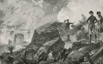 Die Zerstörung der spanischen Belagerungsschiffe durch die Briten in Gibraltar von William Heysham Overend