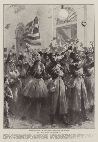 Der Griechisch-Türkische Krieg, Freiwillige verlassen Athen für die Front von William Heysham Overend