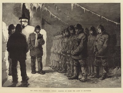 Die Nordpolexpedition, Sonntagmorgen an Bord der Alert im tiefsten Winter von William Heysham Overend