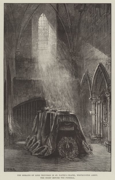 Die Überreste von Lord Tennyson in der St. Faith
