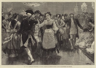 Die königlichen Hochzeitsfeierlichkeiten in Berlin, Kostüm-Quadrille vor dem Kaiser und der Kaiserin getanzt von William Heysham Overend
