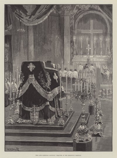 Der verstorbene Kardinal Manning, Requiem in der Brompton Oratory von William Heysham Overend