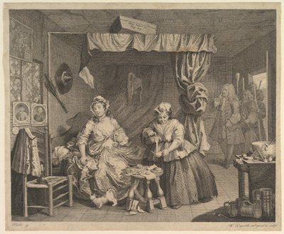 Der Lebenslauf einer Dirne, Tafel 3 von William Hogarth