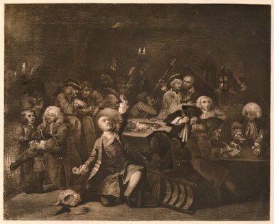 Der Lebensweg eines Wüstlings - 6: Das Spielhaus, 1733 von William Hogarth