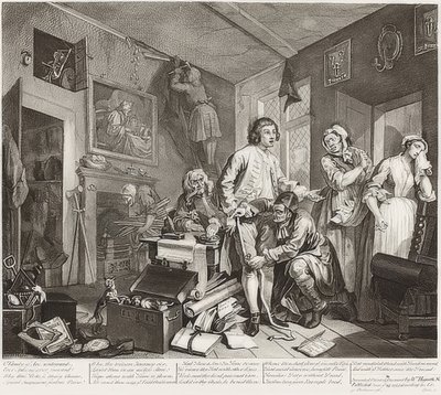 Der Weg eines Liederlichen, Blatt 1: Die Erbschaft. 1735 von William Hogarth