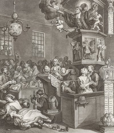 Leichtgläubigkeit, Aberglaube und Fanatismus von William Hogarth