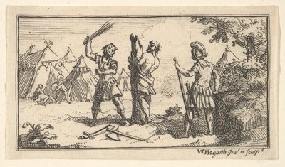 Fustigatio John Beaver, Römische Militärstrafen, nach 1725 von William Hogarth
