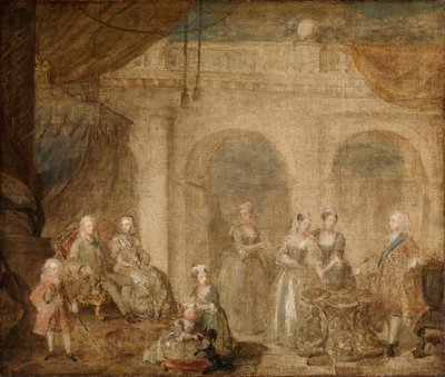 George II., König von England und seine Familie von William Hogarth