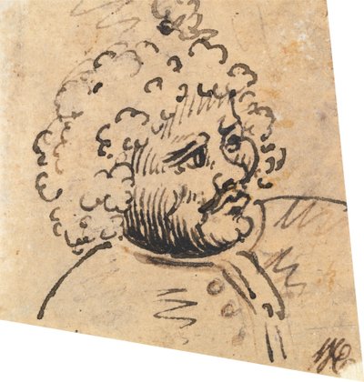 Grotesker Männerkopf von William Hogarth