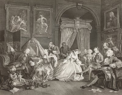 Heirat nach der Mode. Blatt 4: Das Lever der Gräfin von William Hogarth