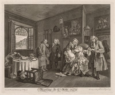 Heirat à la Mode: Der Tod der Gräfin von William Hogarth