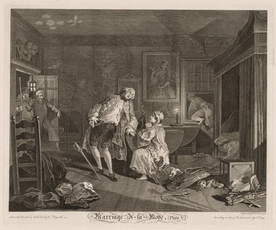 Marriage à la Mode: Der Tod des Earls, 1745 von William Hogarth