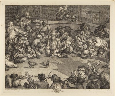 Die Hahnenkampfarena von William Hogarth