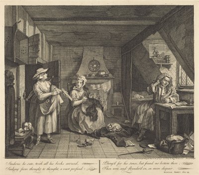 Der bedrängte Dichter von William Hogarth
