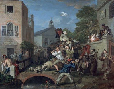 Die Wahl IV: Der Abgeordnete wird gefeiert von William Hogarth