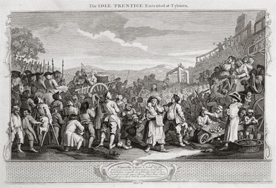 Der faule Lehrling wird in Tyburn hingerichtet, Platte XI von 