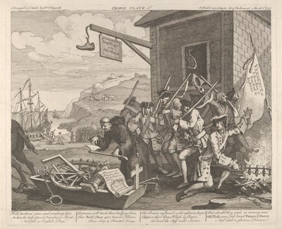 Die Invasion, Platte 1: Frankreich von William Hogarth