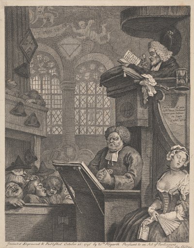 Die schlafende Gemeinde von William Hogarth