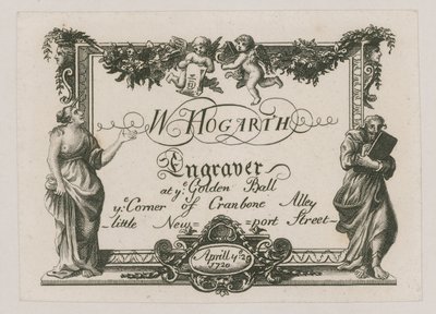 Handelskarte für W Hogarth von William Hogarth