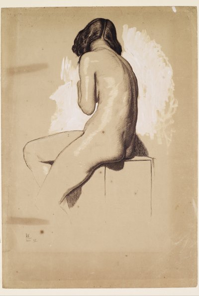 Weiblicher Akt - Studie von hinten von William Holman Hunt