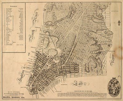 Plan der Stadt New-York [bis zur East 31st Street], 1817 von William Hooker