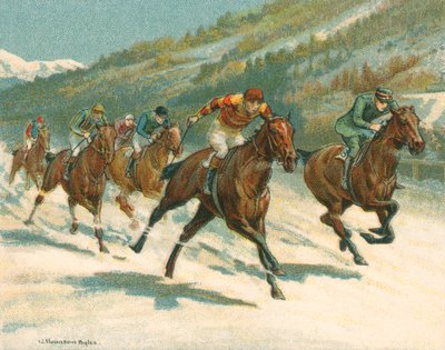 Historische und moderne Rennen, Flachrennen (Pferd) auf Eis von William Hounsom Byles