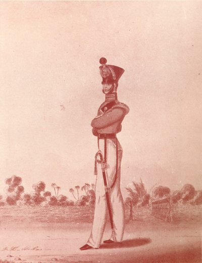 Offiziere der Madras-Armee-Leichten-Infanterie, um 1837-1843, 1909 von William Hunsley