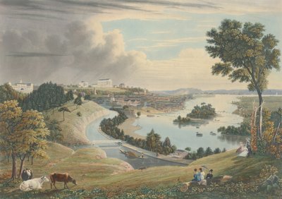 Richmond: Vom Hügel über den Wasserwerken, veröffentlicht 1834 von William James Bennett