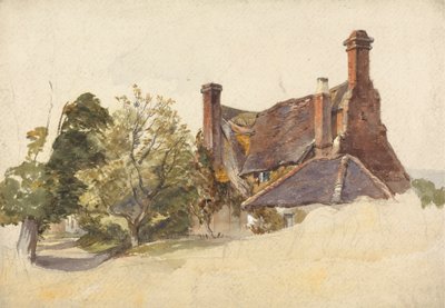 Studie eines Cottages an einem Weg von William James Muller