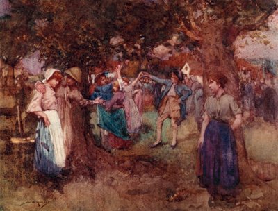 Illustration für The Deserted Village von Oliver Goldsmith (Farblithografie) von William Lee Hankey