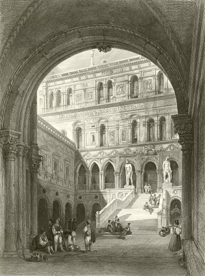 Die Riesentreppe, Dogenpalast, Venedig von William Leighton Leitch