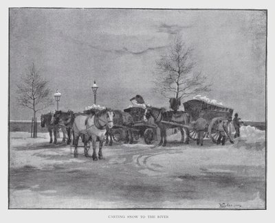 Schnee zum Fluss karren von William Luker