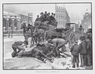 Holborn Viaduct, ein rutschiger Tag von William Luker